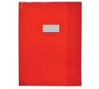 Protège-cahiers à rabat marque-pages 17x22cm Rouge translucide G