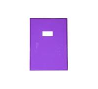 Calligraphe 73206AMZC Un Protège-Cahier Cristalux Violet - A4 21x29,7 cm - 22/100ème avec Porte-Étiquette - PVC Transparent Lisse