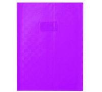 Protège-cahiers grain losange PVC 18/100ème avec porte-étiquette A4 - Violet