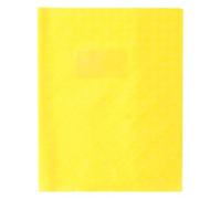 Protège-cahiers grain losange PVC 18/100ème avec porte-étiquette 17x22 cm - Jaune