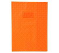 Protège-cahiers grain losange PVC 18/100ème avec porte-étiquette A4 - Orange