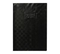 Protège-cahiers grain madras avec rabats marque-pages PVC 22/100ème A4 - Noir