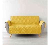 Protège canapé matelassé en microfibre unie Lounge - Jaune - 223 x 179 cm Jaune G