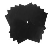 Protège-cuisinière à Gaz Ptfe Noir, Lot de 5 Découpable | Pré-découpé Trou Central, Ajustement Facile, pour Brûleurs et Bacs Égouttoirs, Entretien Quotidien