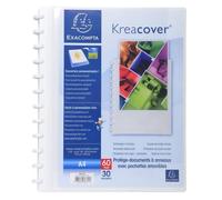 Exacompta Protège-documents à anneaux KreaCover® 60 vues A4 pochettes détachables Blanc