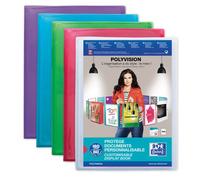 Protège-documents Oxford Polyvision A4 160 vues / 80 pochettes couverture polypro translucide coloris assortis