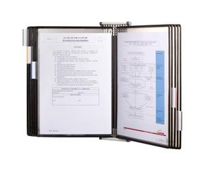 Protège-documents pivotant mural Tarifold Stérifold PVC A4 10 pochettes - 20 vues - coloris noir