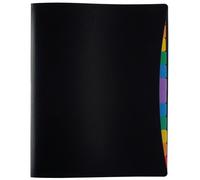 Viquel Protège-documents Rainbow Class - 24 vues, 12 onglets, polypropylène A4 Noir