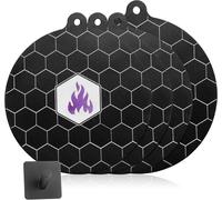 Protège-induction - Plaques de protection pour table de cuisson - Protège votre table de cuisson - Avec indicateur de température - Lot de 4 - Noir