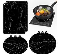 Protège-induction - Protège-plaque de cuisson - Protège votre plaque de cuisson - Résistant à la chaleur jusqu'à 260°C - Lot de 8 pièces - Noir