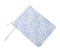 Protège-livre A5 à Motif Floral Bleu, Fermeture Éclair, Polyester | Doublure Douce, Légère et Sûre, pour Cahiers et Petits Documents, Étudiants et Déplacements Quotidiens