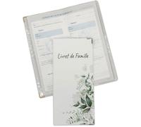 Protège livret de famille - Etui au format 21 x 22cm - modèle feuilles printanières - Fabrication française