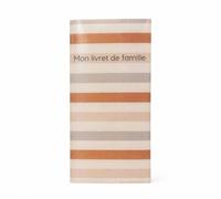 Protège Livret de Famille PVC, Étui documents officiels, Motif Rayures Beige, Marque Française