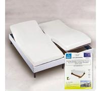 Protège Matelas 100% Coton 200g/m² pour lit électrique articulé | Forme drap housse en H pour lit relaxation • Protection durable • Toucher doux • Bonnet 30 cm • Fabrication européenne