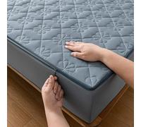 Protège Matelas 140x190 avec Fermeture éclair Personnalisable Housse de Matelas Matelassé Lavable Housse Protection Matelas Demenagement Draps Housses Respirante Surmatela Integrale (160x200+21cm,Blue