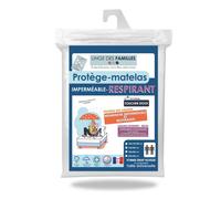 Protège Matelas 140x190 cm - Imperméable et Respirant - Souple et Silencieux - Grands Bonnets 30 cm - Linge des Familles