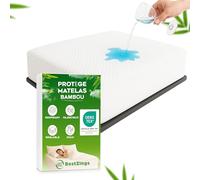 Protège-Matelas 140x200 Imperméable en Bambou Respirant Alèse Imperméable Thermorégulatrice, Douce et Silencieuse, Hypoallergénique, Lavable, Protection Matelas pour Adultes, Enfants et Animaux