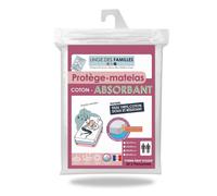 Protège Matelas 160x200 cm - Doux et Absorbant - Molleton 100% Coton - Grand Bonnet 30 cm - Linge des Familles