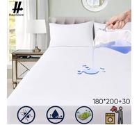 Protège Matelas 180 x 200 cm - avec Bonnet 30cm- Imperméable - Alèse en Coton Respirante, Hypoallergénique et Anti-Acariens
