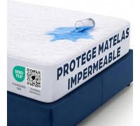 Protège Matelas 180x190 cm Lot de 2 Alèse Impermeable Drap Housse en Coton et Microfibre Protection Lit pour Adulte/Bebe pour Incontinence Anti-Acarien Couvre-Matelas Pipi Lavable en Machine