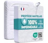 Protège Matelas 180x190 cm Lot de 2 Alèse Impermeable Drap Housse en Coton et Microfibre Protection Lit pour Adulte/Bebe Alaise pour Incontinence Anti-Acarien Couvre-Matelas Pipi Lavable en Machine