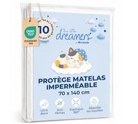 Protege Matelas 70x140 Imperméable et Résistant, Alesse 70x140 Lit Enfant, Facile à Installer, Lavable en Machine, Certifié Oeko-Tex, pour Matelas jusqu'à 15 cm