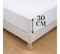 Protege Matelas - ALESE 180 x 200 cm Impermeable Blanc King Size avec Un Bonnet de 30 cm Extensible plastifié