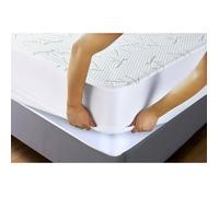 Protège Matelas - BAMBOU - 160 x 200 cm - Imperméable - Bonnet 35 cm - Naturel