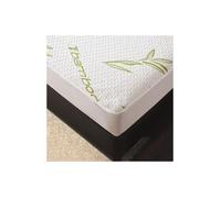 Protège matelas ""Bambou"" imperméable 160 x 200 cm bonnet 35 cm - Blanc -