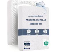 Protège Matelas Imperméable, Certifié Oeko TEX, Alèse Drap Housse, Matelas Couvre, Respirant. - Bonnet 30 cm - 180x200x30cm