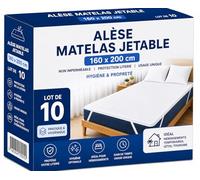Protège Matelas Jetable 160x200 cm - Alèse pour Lit 2 Personnes - Paquet de 10 Alèses - Protection & Hygiène Literie à Usage Unique
