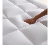 Protège-matelas matelassé épais et cool en coton - Taille full, surmatelas respirant, design à poche profonde de 8 à 21 pouces, soutien doux, soulage les douleurs dorsales, blanc 140*200,120*200,150*2