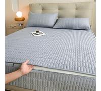 Protège-matelas matelassé imperméable personnalisable - Respirant, anti-poussière et lavable - Pour lit simple/double/grand lit/très grand lit - Bleu foncé - 150 x 200 + 30 cm - Protection ultime pour