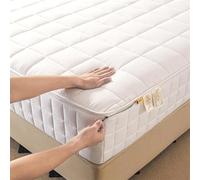 Protège-matelas personnalisable 360°, housse lavable et anti-poussière - 190 x 200 cm - Blanc - Protection ultime pour un sommeil confortable et un soulagement des allergies