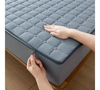 Protège-matelas personnalisable avec fermeture éclair lavable à 360° et anti-poussière pour petit surmatelas double, simple, king size, bleu (190 x 200 + 30 cm)
