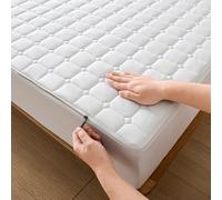 Protège-matelas personnalisable de qualité supérieure avec fermeture éclair pour petit matelas double, simple, king size, housse anti-poussière lavable à 360 °, 70 x 190 + 30 cm, blanc