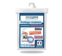 Protège Matelas pour lit Articulé et lit Electrique 2x80x200 cm - Imperméable et Respirant - Grands Bonnets - Linge des Familles