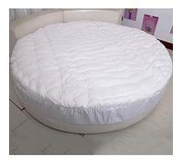 Protège-matelas rond - Futon matelassé 100 % coton pour un sommeil confortable - Idéal pour les lits ronds, taille : 210 cm - Douceur confortable pour des nuits reposantes