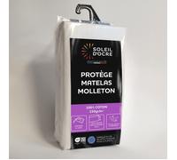 Protège matelas - Soleil d'ocre - MOLLETON 140x200 cm en coton forme drap housse