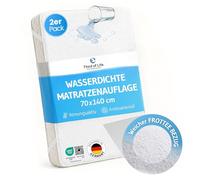 Protège-Matelas Terry pour Enfant et bebé 70x140 imperméable et Respirant, alèse en Coton Doux, élastiques aux Coins pour Maintien Parfait, Lavable à 60 °C, certifié Oeko-TEX - Lot de 2