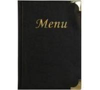 SECURIT - Porte-Menu Basic Line - 4 Inserts Fixes Double Face = 8 Pages A5 - Pour Café, Bar, Restaurant - PVC - Coloris Noir