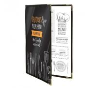 Securit Lot de 3 Protèges-menus Double A4 Crystal Transparent (présente 4 Pages A4)