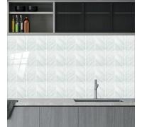 Protege Mur Cuisine 25x30cm Vert Clair Stickers Carrelage & Carreaux Adhesif Cuisine, Carrelage Adhesif Mural Salle de Bain en PVC - Facile à Appliquer & Démanteler