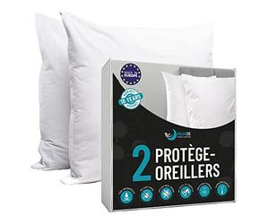 Protege Oreiller 50x80 Lot de 2 Made in EU et Oeko-TEX Dreamzie - Taie Oreiller 50x80 Anti Acarien et Anti Punaise de Lit