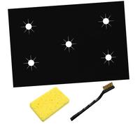 Protège-plaque de Cuisson à Gaz Ptfe Fibre de Verre, 1 Set | Découpe Centrale Préfaite, Réutilisable et Résistante à Chaleur, Brosse de Nettoyage Incluse, la Cuisine Couleur Aléatoire