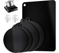 Protège-plaques de cuisson - Plaques de protection pour induction - Pour maintenir la plaque de cuisson propre - Résistant à la chaleur jusqu'à 260°C - Lot de 5 pièces - Noir