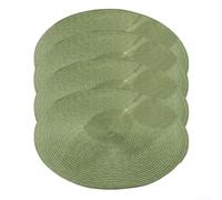 Protège-Table Anti-Dérapant pour Vaisselle Chaude(Green) | Tressage spiralé serré, texture annulaire, façade stable, maintient vaisselle, design élégant