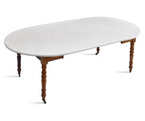 Protège-table élastique, blanc, longueur de 170 à 183 cm, largeur de 110 à 123 cm