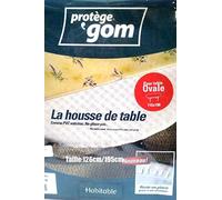 Protège table Gom OVALE housse de table élastiquée 1m25x 1m95 pour une table de environ 1m10 x 1m80