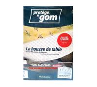 Protège table OVALE 1m25 x 1m65 - sous nappe gom élastiqué - housse de table